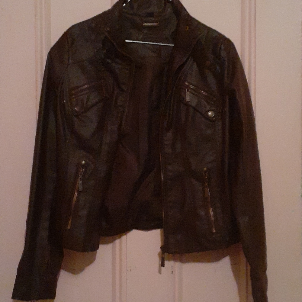 Brown faux leather jacket